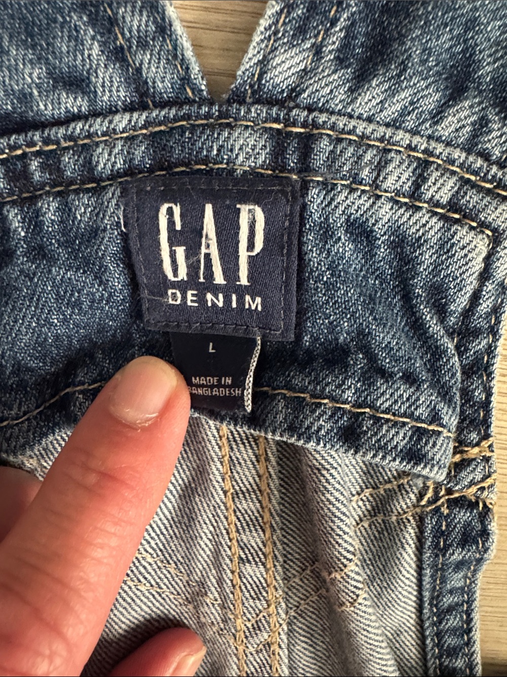 GAP Distressed Dark Blue Denim Overalls- Women’s Large. Gently Used Condition. - Picture 2 of 4